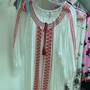 Umgee white and pink pool cover up